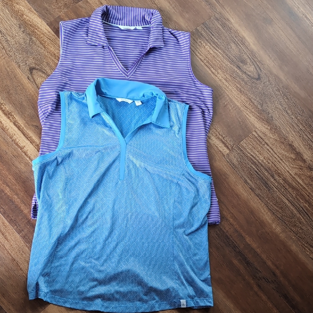 Lady Hagen Blue and Purple Sleeveless Golf Tops - 2 Pack